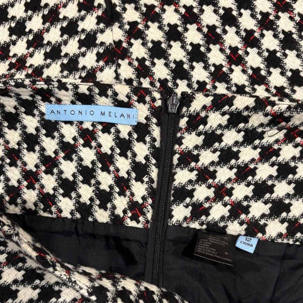ANTONIO MELANI Houndstooth Pencil Skirt - Picture 2 of 4